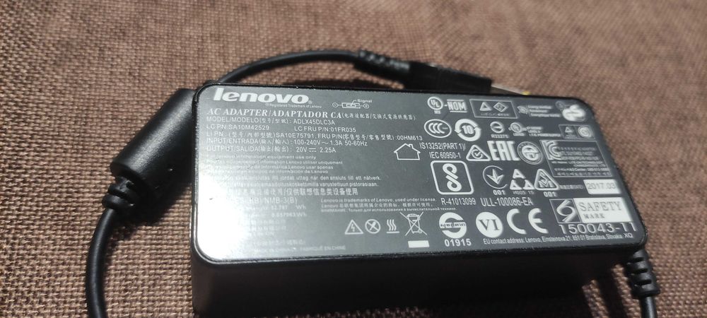 ORYGINALNY zasilacz LENOVO 45W Slim yellow Tip żółta końcówka