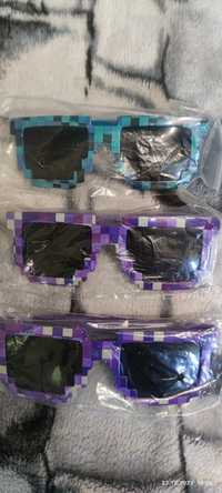 Nowe okulary Minecraft foliowe niebieskie słoneczne przeciwsłoneczne