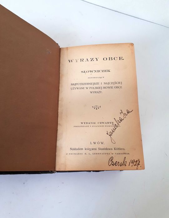 książka Słowniczek Wyrazy Obce - Lwów