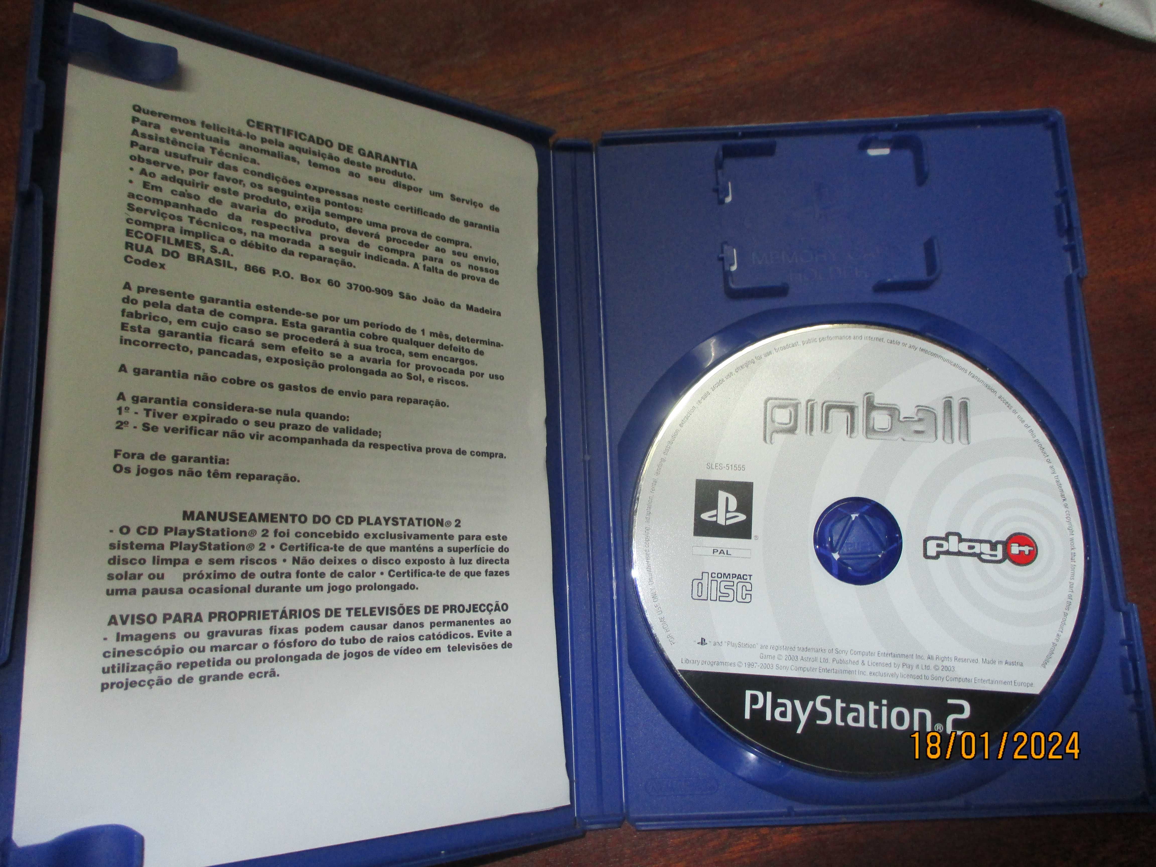 3 jogos para Playstation 2 - Pinball, Getaway e Just cause