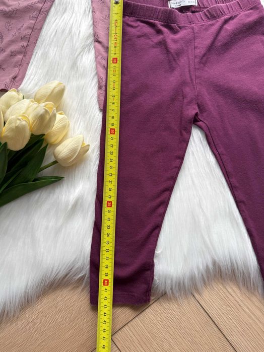 2 pak legginsy ciemno fioletowy mahoń rózowe sinsay r. 92