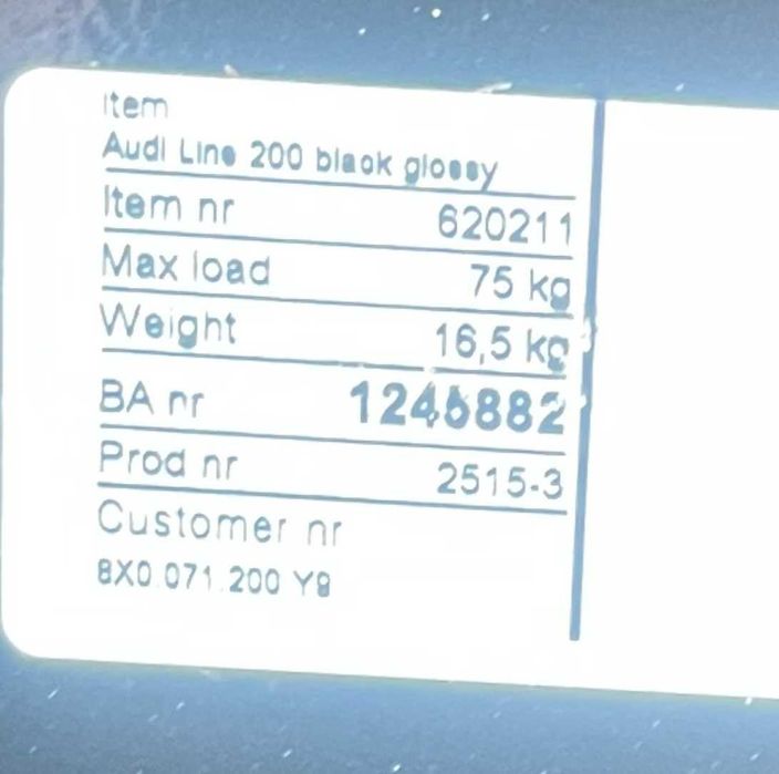 Bagażnik Dachowy Typu BOX Czarny Połysk Audi OE + relingi ATERA signo