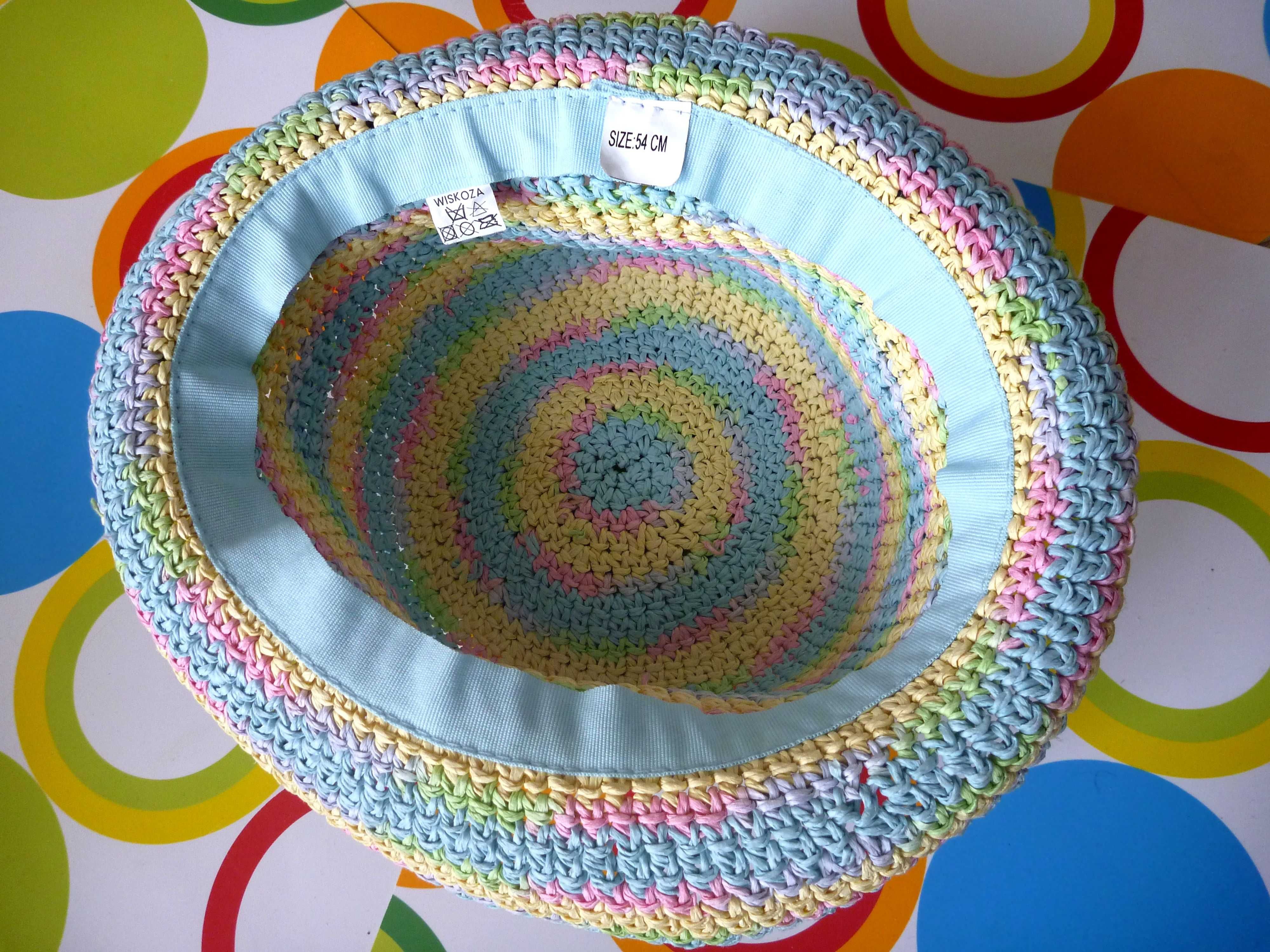Kolorowy kapelusz czapka kapelusik dziewczęcy - 54 cm