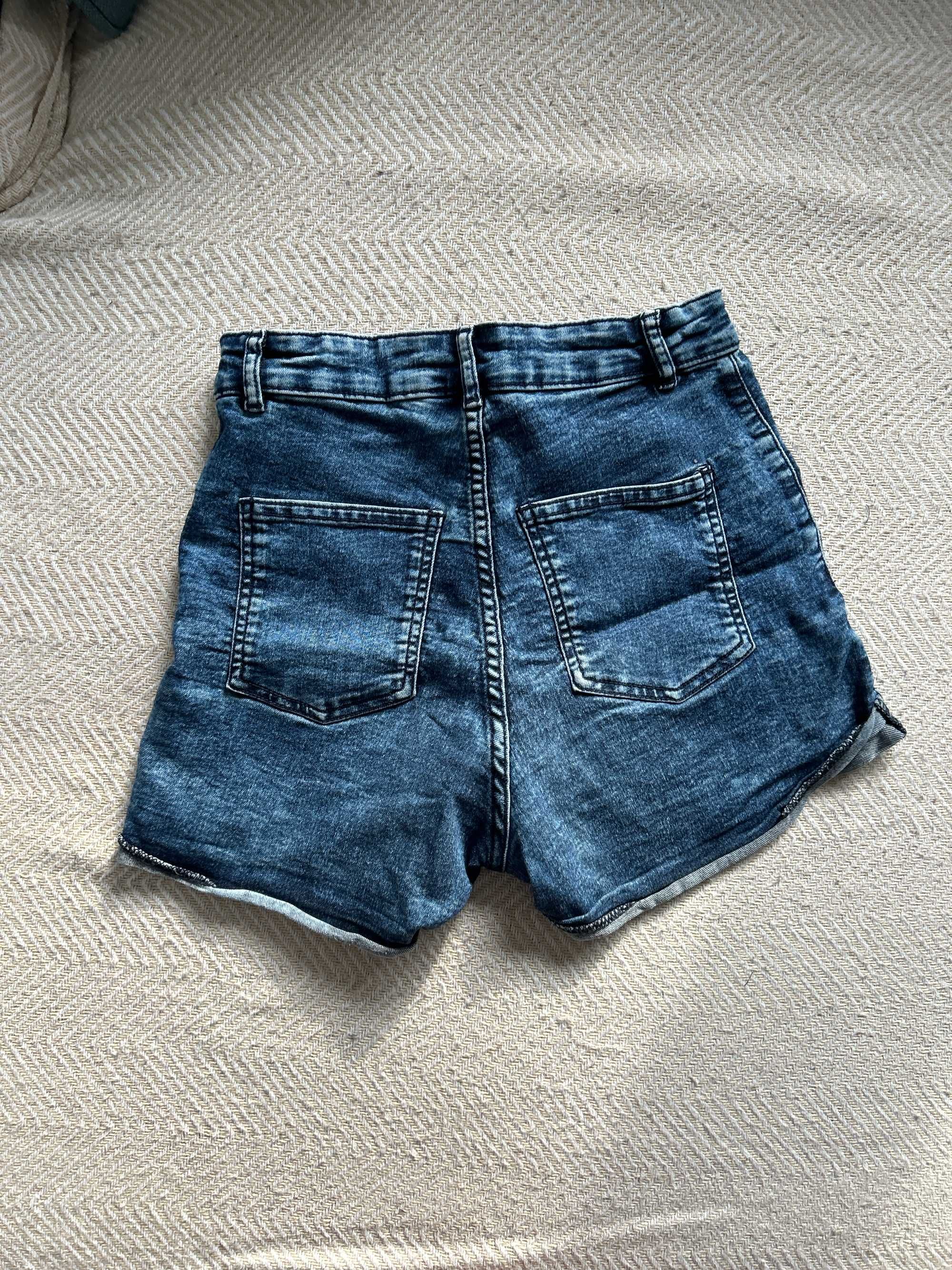 Spodenki jeansowe z wysokim stanem H&M 38