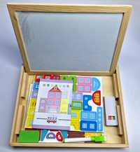 Tablica edukacyjna drewniana dwustronna prezent zabawka dla dzieci