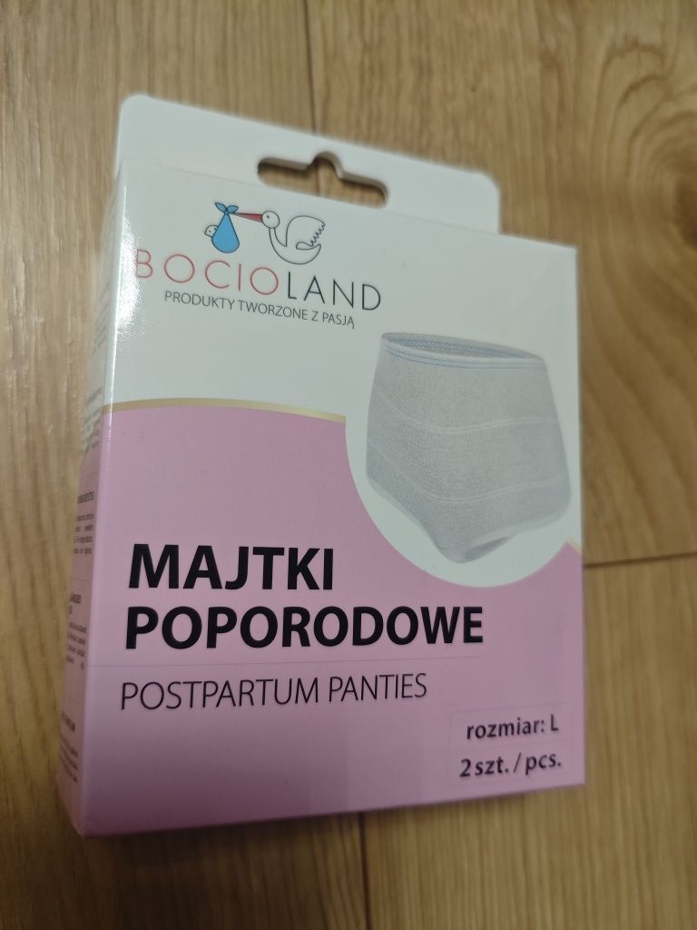 Zestaw majtki poporodowe wielorazowe Bocioland+ podkłady na noc Canpol