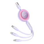 Baseus Bright Mirror 2 zwijany kabel przewód 3w1 USB Typ A - micro USB