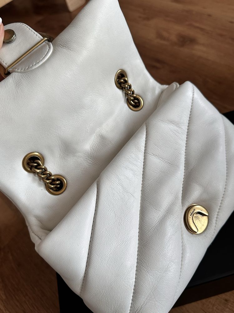 Torebka biała Pinko Mini Love Bag Puff Maxi Quilt