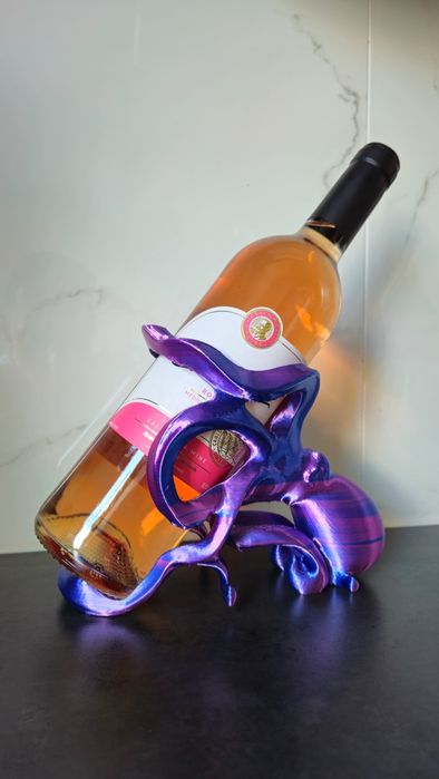 Uchwyt stojak na wino Ośmiornica 3D