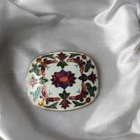 Broszka cloisonne kwiaty vintage