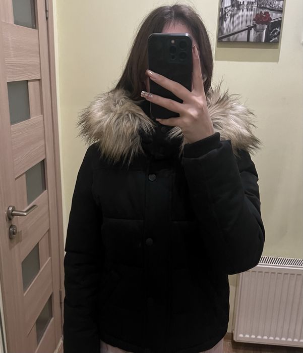 пуховик с мехом topshop