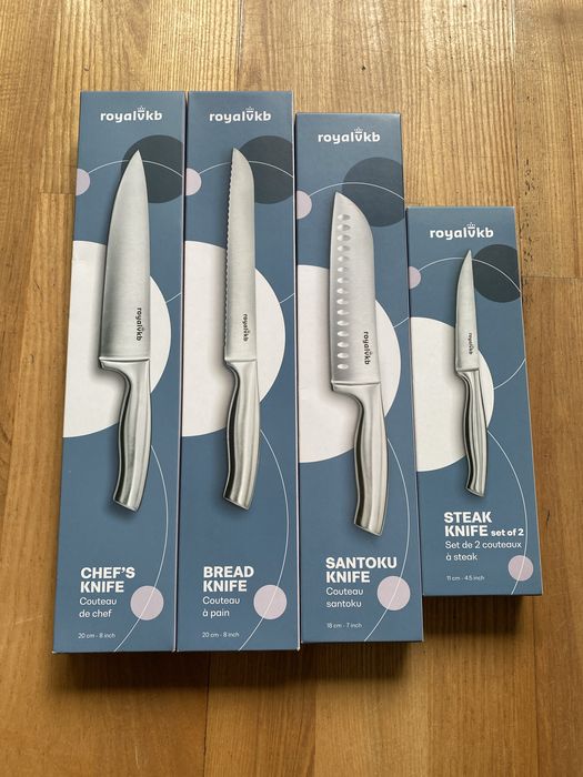 Zestaw 5 nizy ROYALVKB Szefa kuchni,Do chleba.Santoku,Do stekow 2szt