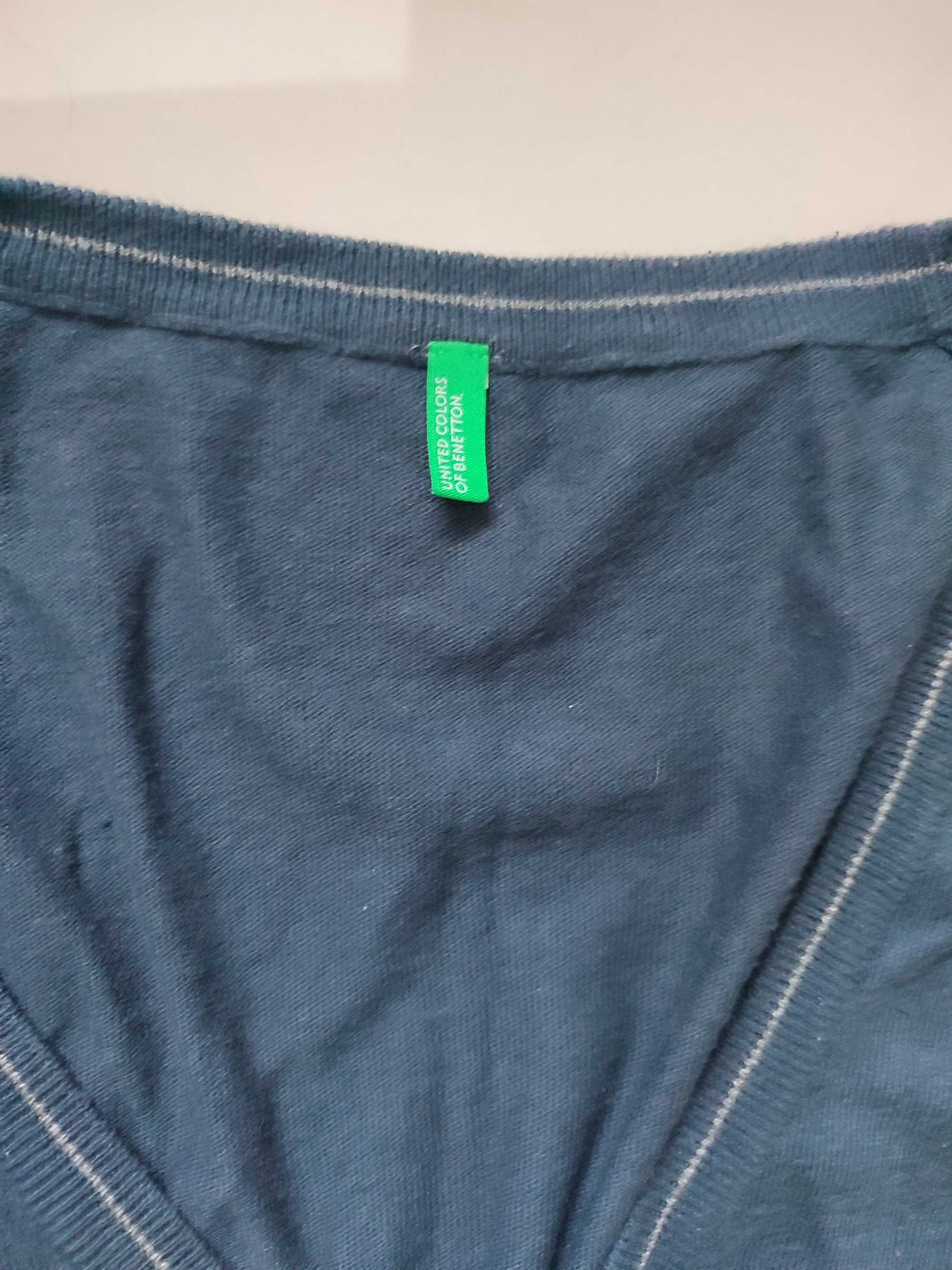 Kardigan męski  granatowy United colors of Benetton roz M  stan bdb