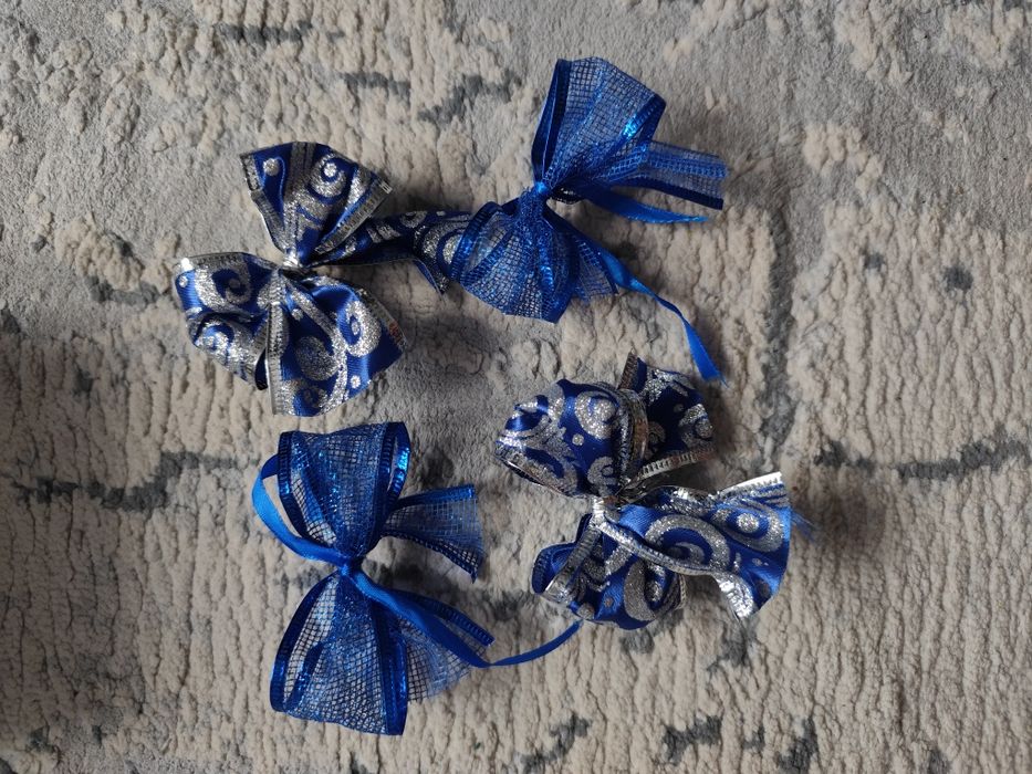 Новорічні банти, бантики на ялинку, новорічний декор, банти