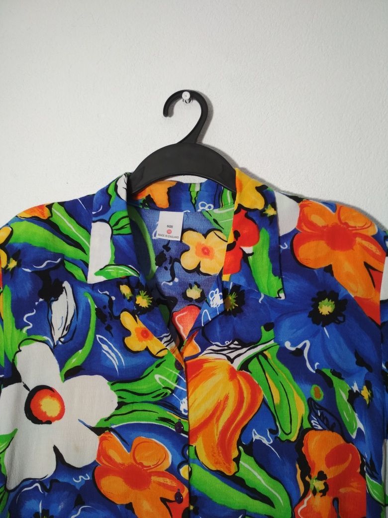 Hawajska koszula w kwiaty kolorowa Angielska L