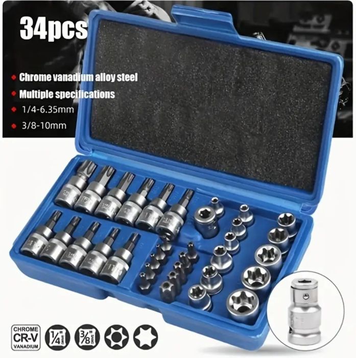 Kit 34 pcs soquete torx (Artigo Novo)