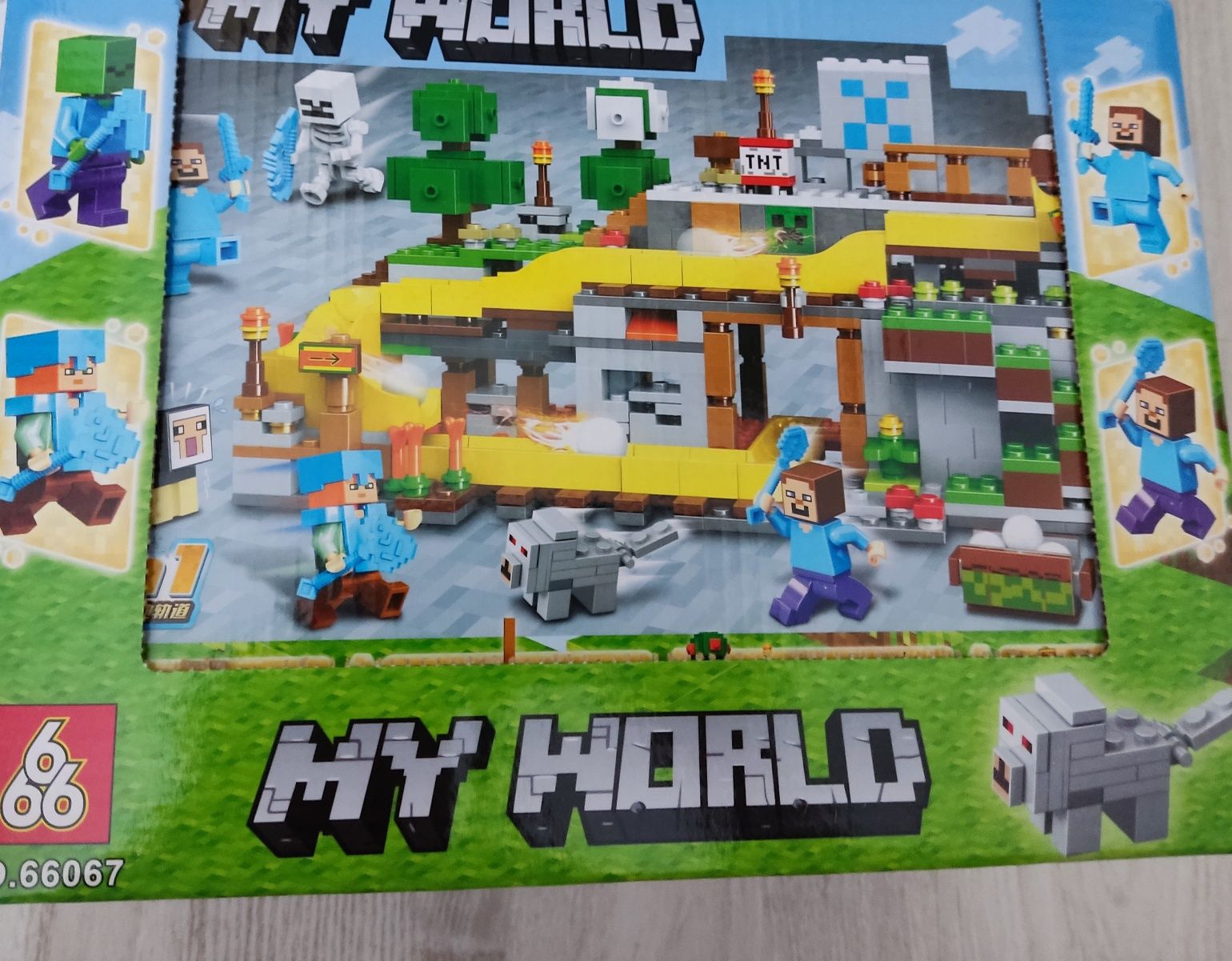 Klocki My World tor kulkowy Led minecraft