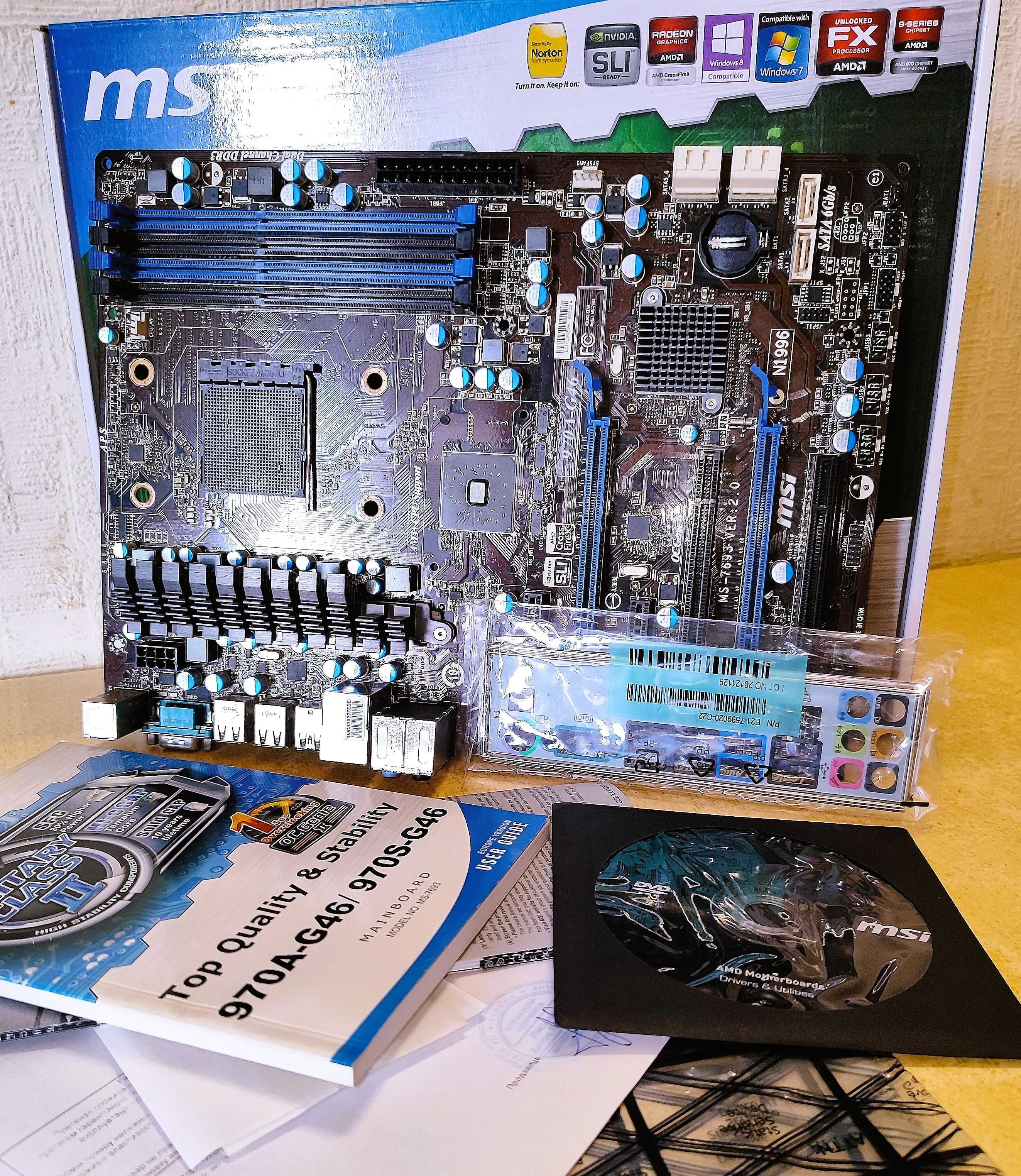 MSI 970A-G46 AM3+ (не стартует). Рабочая ОЗУ DDR3 4Gb 1600 3планки