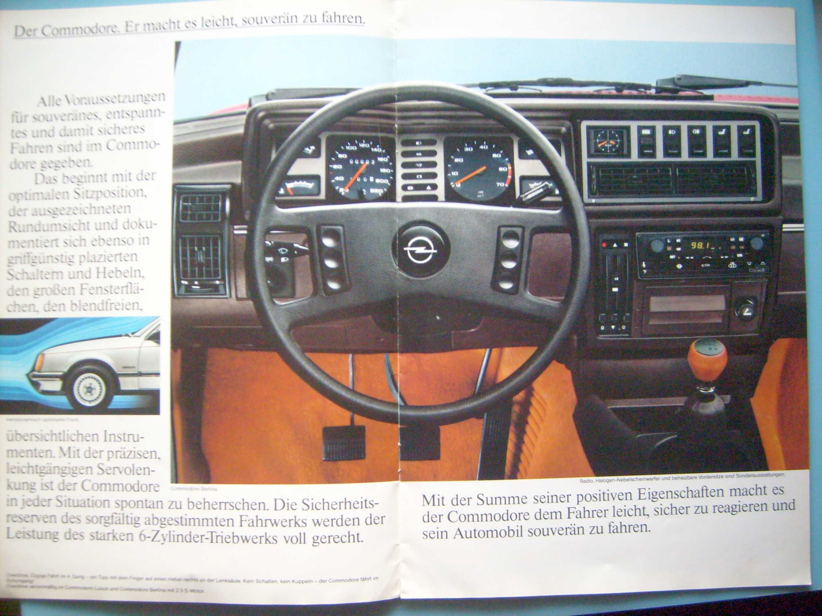 OPEL COMMODORE 'C' 2.5 S / 2.5 E - 1981 * prospekt 20 str. * WYPRZEDAŻ