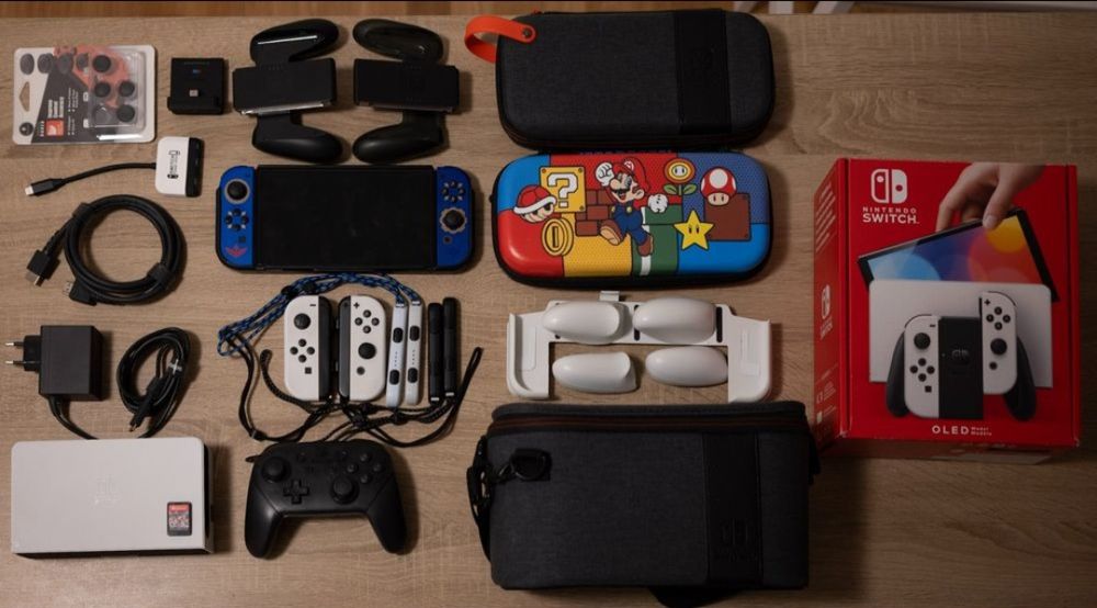 Nintendo Switch OLED - Zestaw Kompletny Pro Controller + MK8