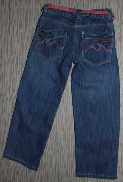 Dunnes spodnie dziewczęce jeansy z paskiem w komplecie 7/122 cm