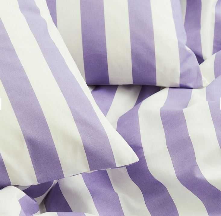 Pościel w pasy H&M 200x200 bawełna