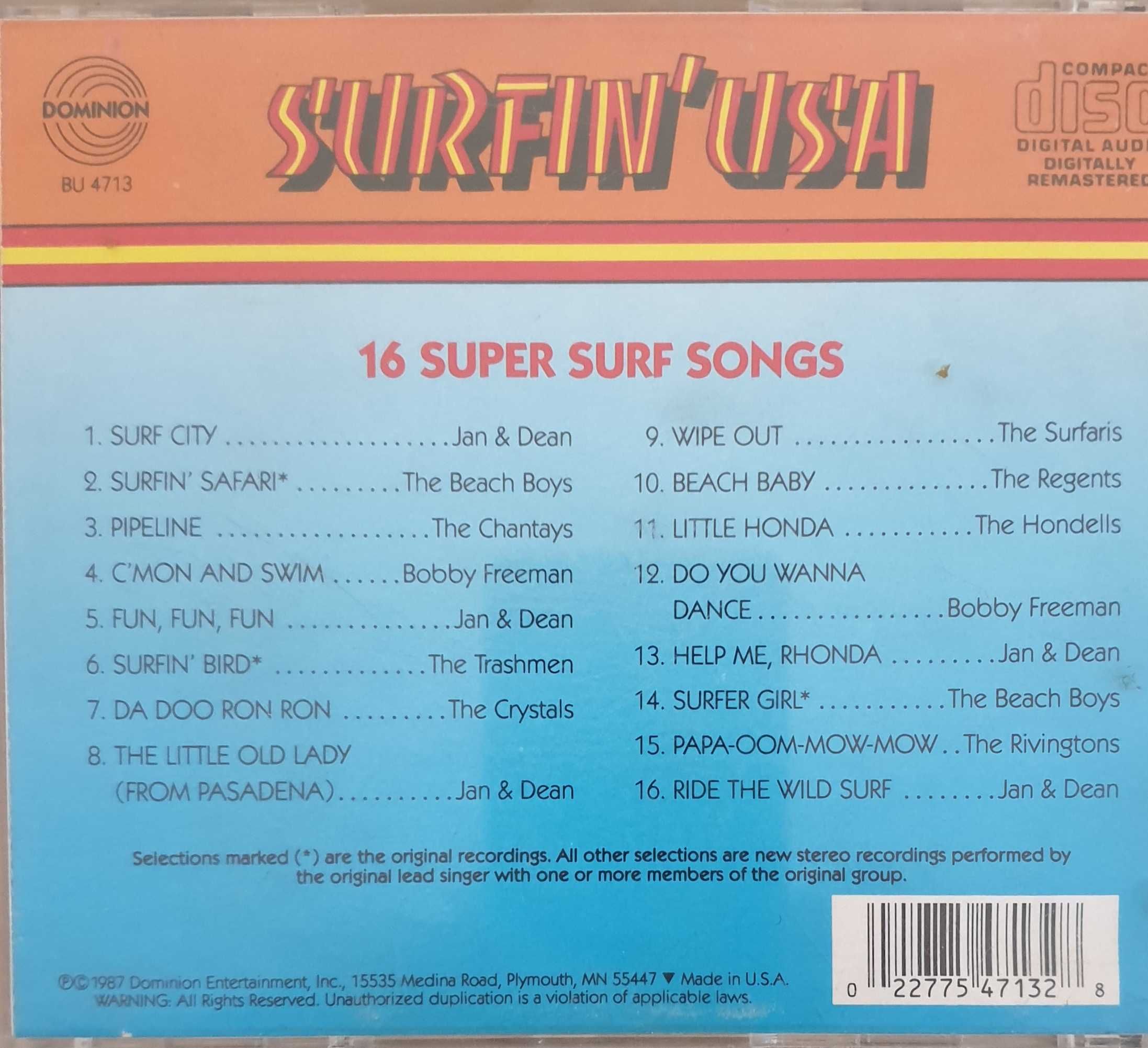Surfin'USA. 16 super surf songs. CD
