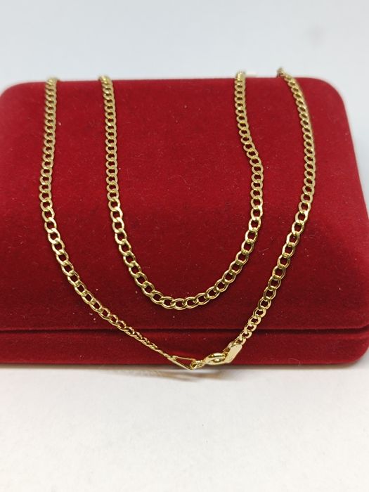 Złoty łańcuszek splot drobna Pancerka dł.50cm, złoto próby 585