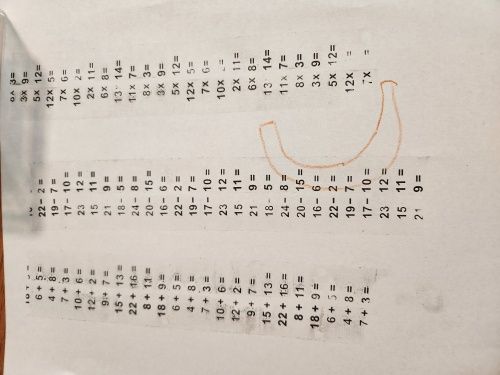 Carimbos de exercícios de matemática