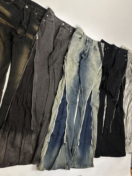 Rick Owens BANANA boot cut faded opium archive джинси сині джинсы клеш