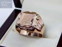 Złoty męski pierścionek sygnet czerwone złoto pr. 585 roz. 26 4,85 g