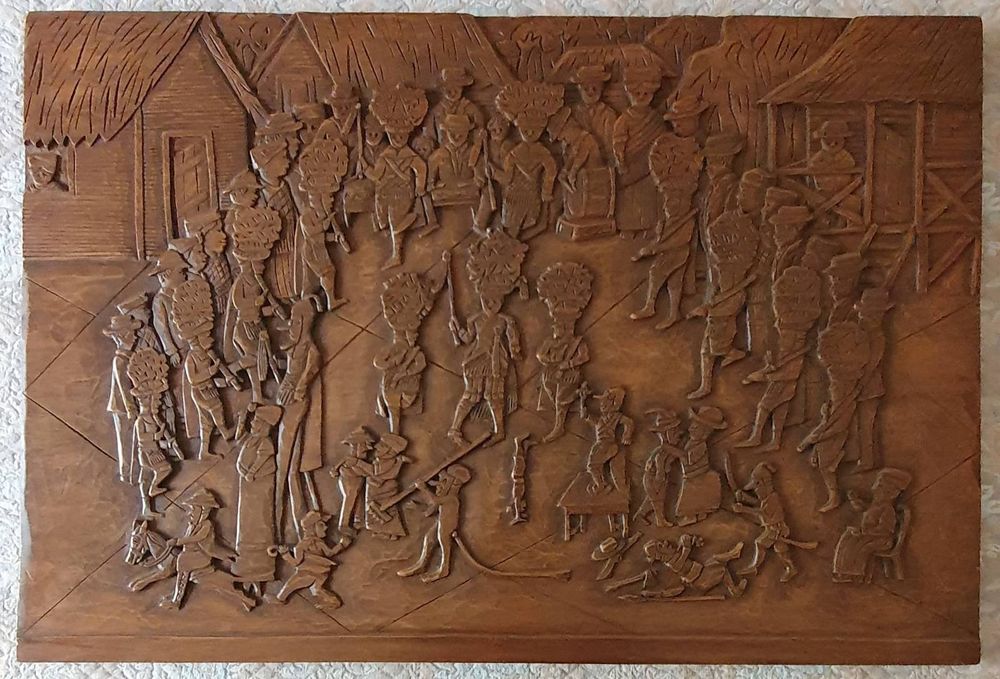 Quadros em madeira. Artesanato São Tomé e Principe