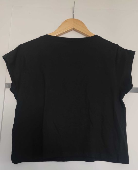 Czarny T-shirt z kotkiem, rozm. L