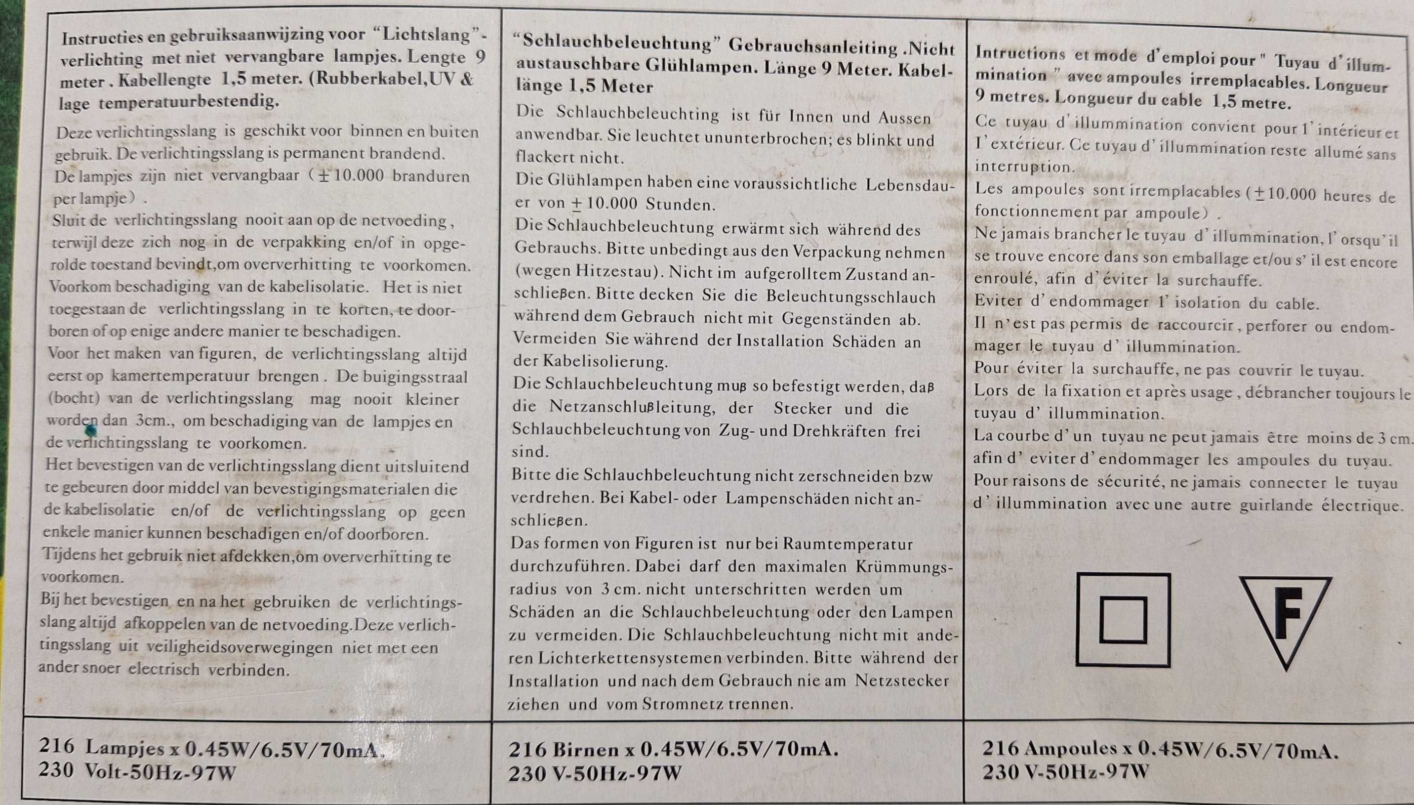 Wąż Taśma Sznur LED Oświetlenie 9m 97W 216 Świateł NOWY \Fajne OKAZJE