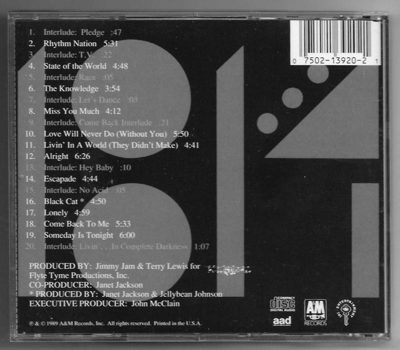 Janet Jackson - Rhythm Nation 1814 [CD] [USA]