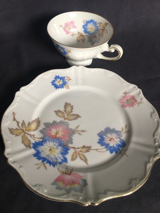 Porcelana Sorau talerz i filizanka