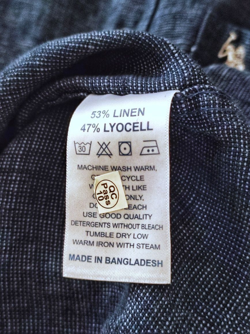US.S. Polo Assn. | lniana granatowa koszula z długim rękawem