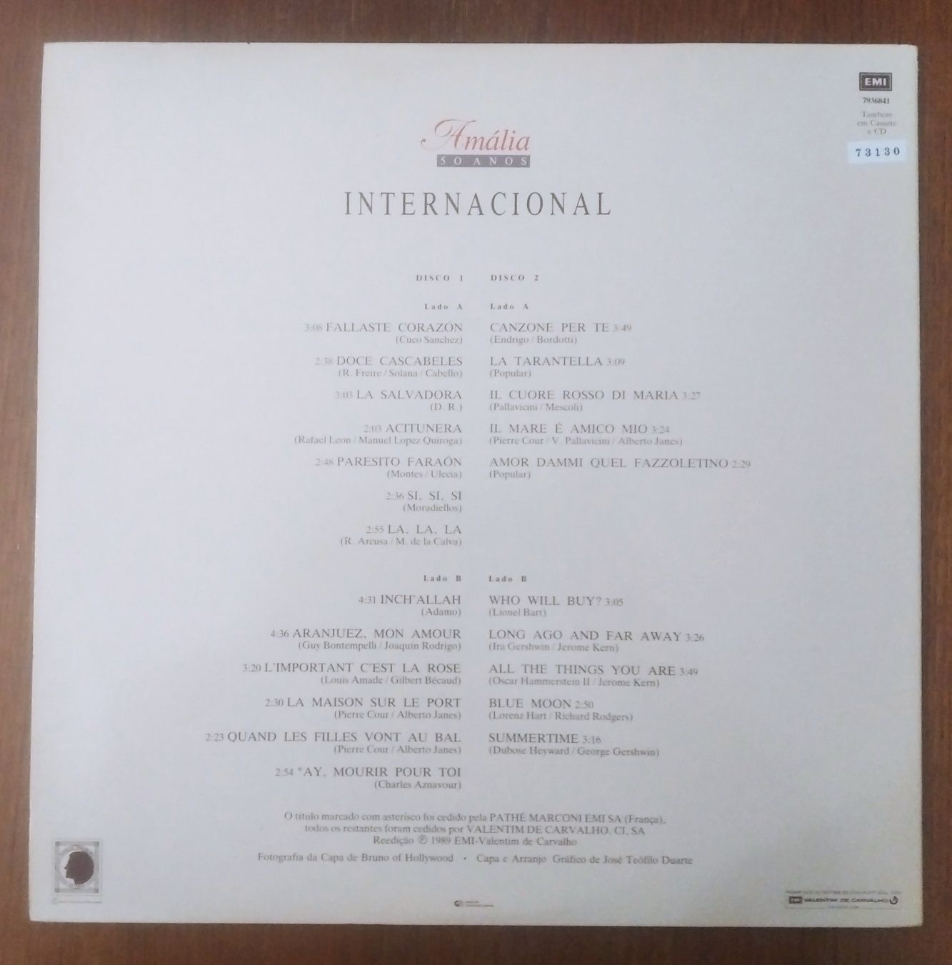 Amália Rodrigues disco de vinil "Internacional".