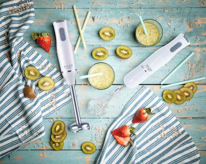 MOCNY Blender Ręczny ADLER 800W + Końcówka Do Ubijania + Szatkownica