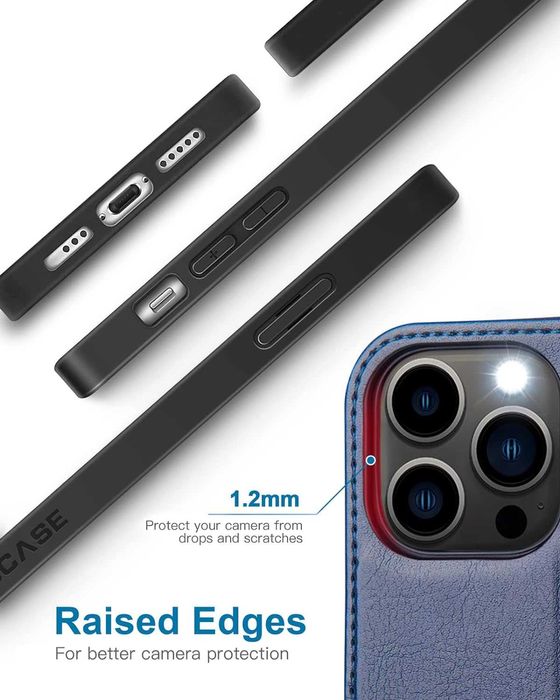 OCASE iPhone 13 PRO etui z klapką Skórzane portfel RFID Karty