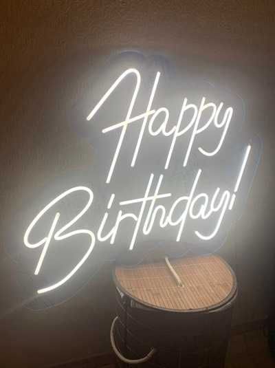 Вивіски Happy Birthday, вивіска День Народження, неоновая вывеска