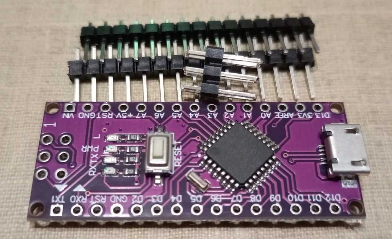 Purple Arduino Nano Atmel ATmega328P 32 kB flash 2 kB RAM mini-USB