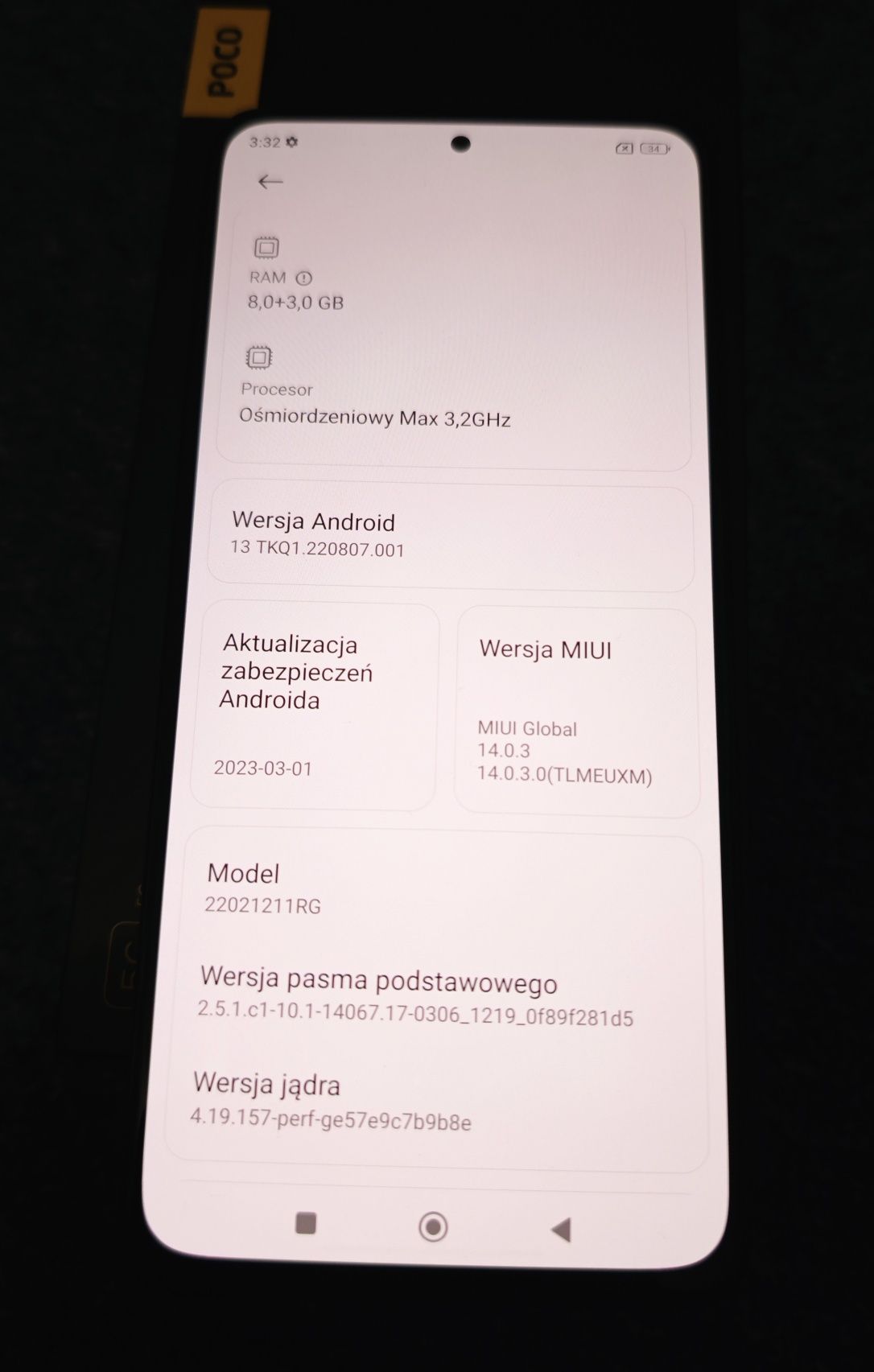 Smartfon Xiaomi POCO F4 8GB/256GB Snap 870/6.67 cala /67W ładowanie