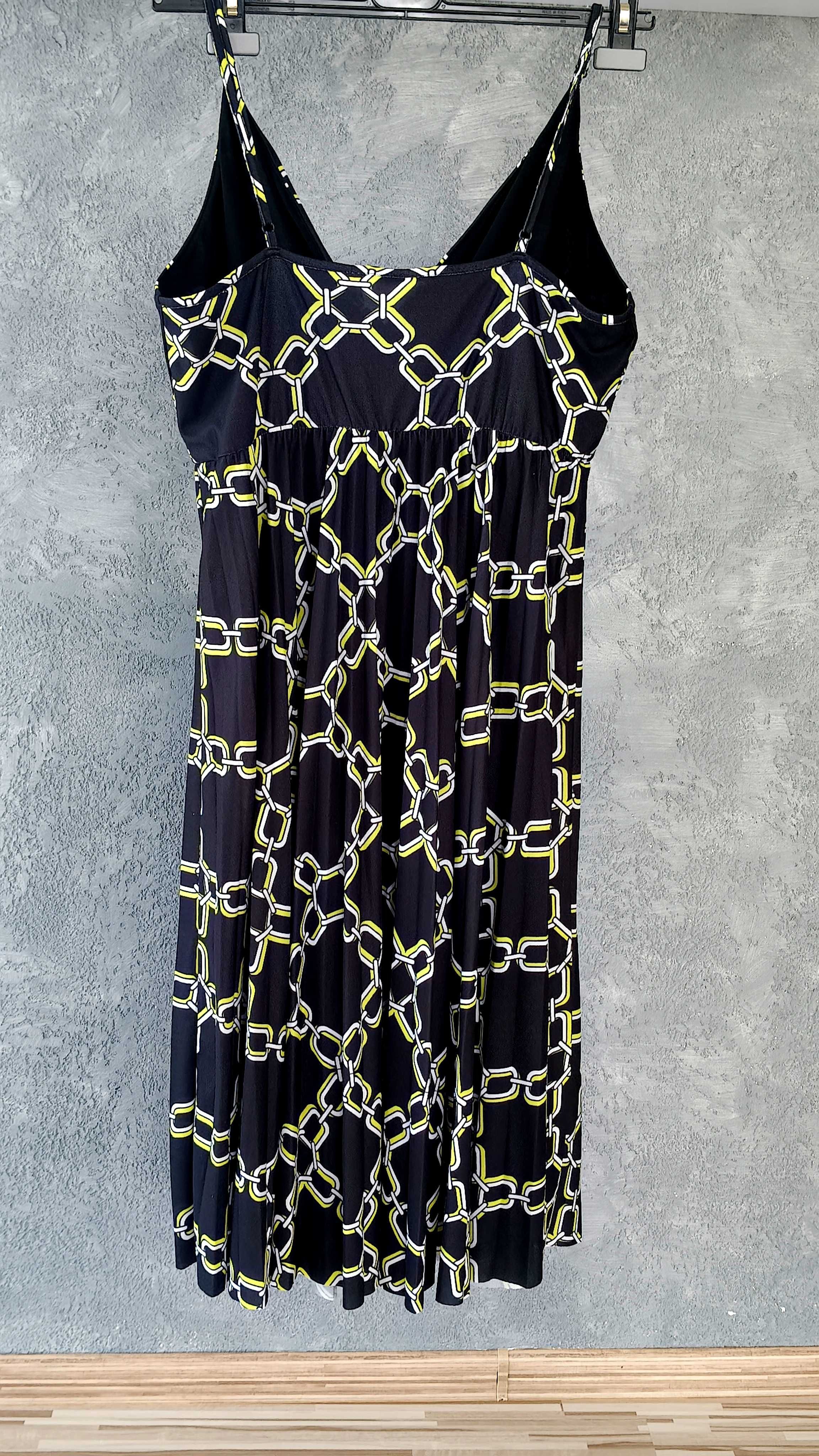 Letnia sukienka na ramiączka, plisowana, midi, XL, River Island