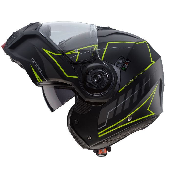 Kask szczękowy CABERG DROID BLAZE czarny mat/żółty rozm. S z Pinlock