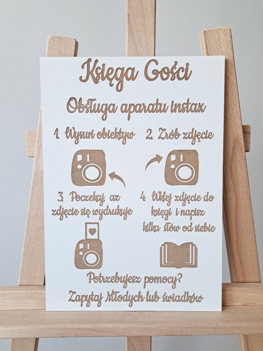 Instrukcja aparatu instax Księga gości Wesele ślub dekoracje fotobudka