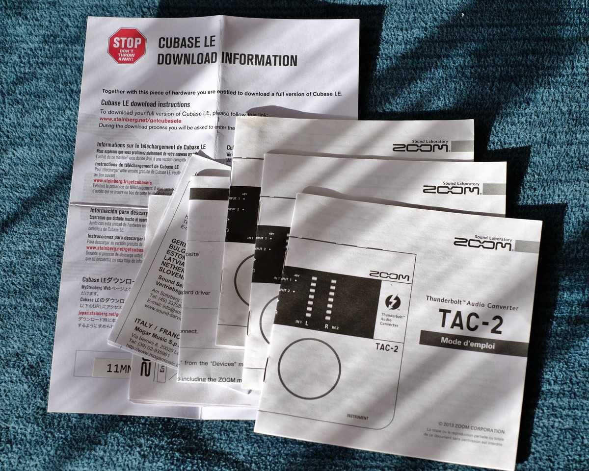 Interfejs audio Zoom TAC-2 Thunderbolt (pod Mac'a)