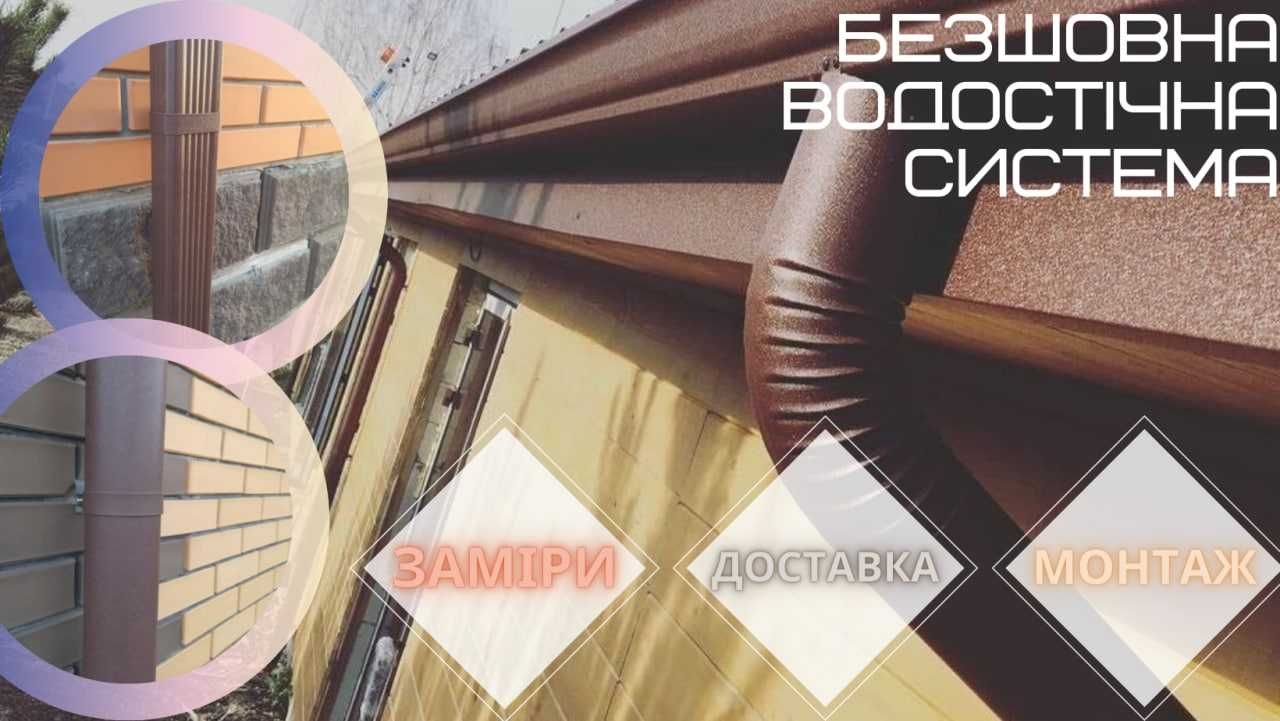 Безшовні ринви/Монтаж/Нововолинськ/Бриза/Софіт/Profil/Софіт