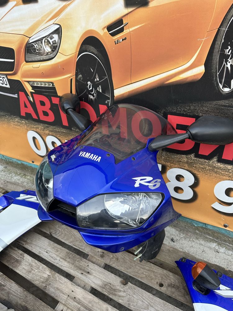 Морда пластик фара в сборе комплект Yamaha r6 ямаха р6 плуг бочины