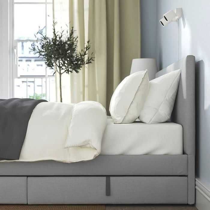Cama estofada GLADSTAD(IKEA) com 2 caixas de arrumação